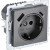 BRITE Розетка 1-местная с заземлением с защитными шторками 16А с USB A+C 18Вт РЮш11-1-БрС сталь IEK, BR-R14-16-U22-018-K46