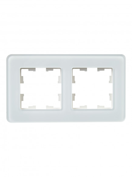 IEK BRITE Рамка 2-местная РУ-2-2-Бр стекло белый RE , BR-M22-G-41-K01