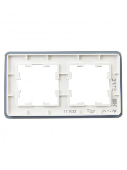 IEK BRITE Рамка 2-местная РУ-2-2-Бр стекло белый RE , BR-M22-G-41-K01