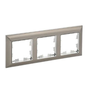 IEK BRITE Рамка 3-местная РУ-3-Бр металл хром/никель IEK, BR-M32-12-4-K23