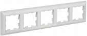 BRITE Рамка 5-местная РУ-5-БрАБ арктический белый/белый , BR-M52-12-K91