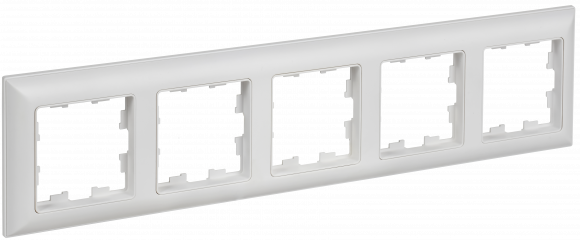 IEK BRITE Рамка 5-местная РУ-5-БрАБ арктический белый/белый , BR-M52-12-K91