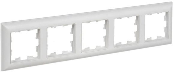 IEK BRITE Рамка 5-местная РУ-5-БрАБ арктический белый/белый IEK, BR-M52-12-K91 IEK BRITE Рамка 5-местная РУ-5-БрАБ арктический белый/белый IEK, BR-M52-12-K91