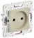 IEK SKANDY Розетка без заземления с защитными шторками 10А SK-R01B бежевый , SK-R13-10-K10