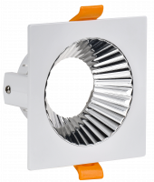 LIGHTING Светильник 4109 встраиваемый поворотный под лампу GU10 белый/хром пластик IEK, LT-UVB0-4109-GU10-1-K23