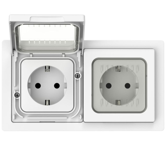 IEK FLITE Рамка 2-местная IP55 Рпро-2-55-ФлБ белый IEK, FI-M20-32-55-K01