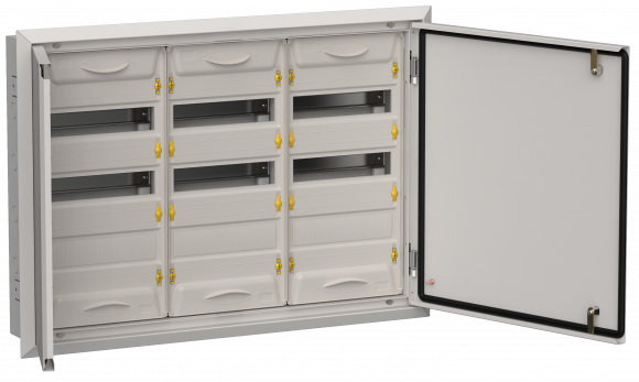 IEK TITAN 5 Корпус металлический ЩРв-108 (3х36) 630х885х130мм IP31 серый (две двери) IEK, TI5-50-V-3X036-31-7035