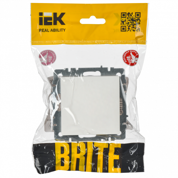 IEK BRITE Заглушка с суппортом МЗ10-БрБ белый IEK, BR-PL10-K01