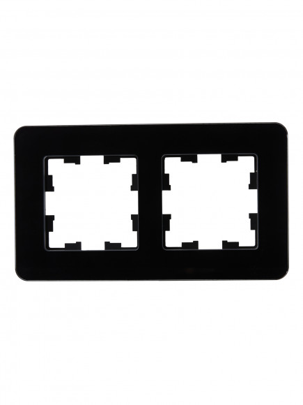 IEK BRITE Рамка 2-местная РУ-2-2-Бр стекло черный RE , BR-M22-G-41-K02