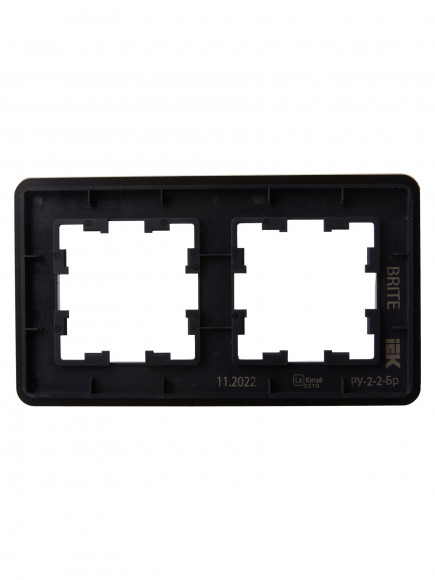 IEK BRITE Рамка 2-местная РУ-2-2-Бр стекло черный RE , BR-M22-G-41-K02