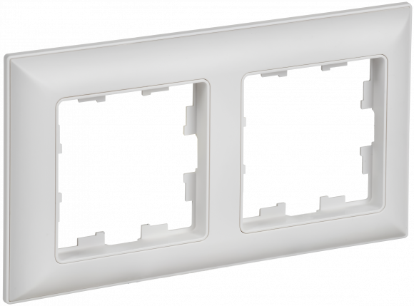 IEK BRITE Рамка 2-местная РУ-2-БрАБ арктический белый/белый , BR-M22-12-K91