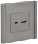 IEK FORTE&PIANO Розетка USB A+C 18Вт FP551 сталь , FP-U22-018-K46