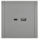IEK FORTE&PIANO Розетка USB A+C 18Вт FP551 сталь , FP-U22-018-K46