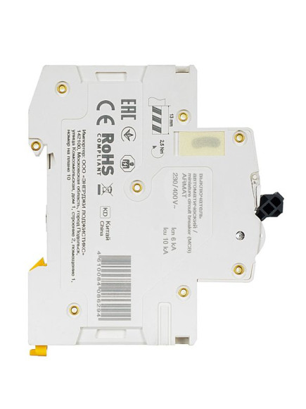 IEK ARMAT Автоматический выключатель M06N 1P D 32А IEK, AR-M06N-1-D032 IEK ARMAT Автоматический выключатель M06N 1P D 32А IEK, AR-M06N-1-D032