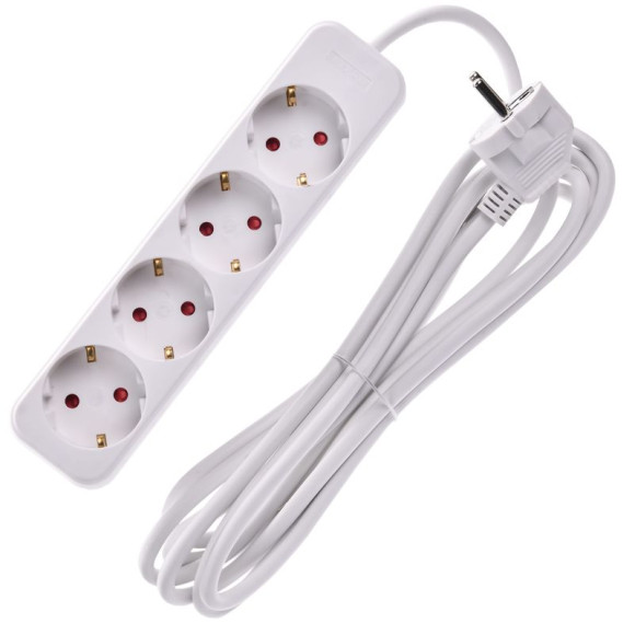 IEK UMA Удлинитель У04 4 места 2P+PE 3м 3х1мм2 10А белый IEK, UM-YP10-10-04-03-Z-K01