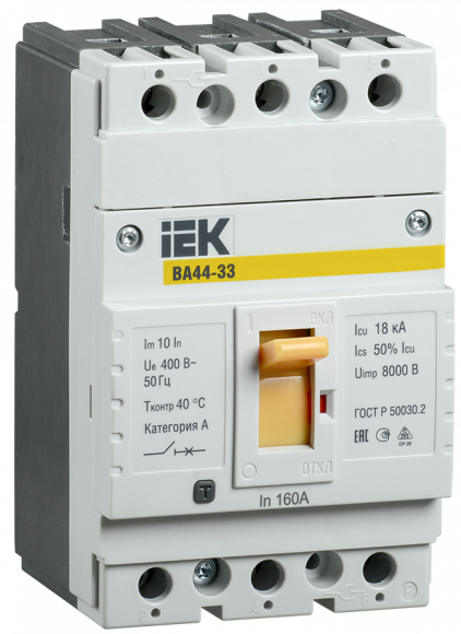 IEK Автоматический выключатель ВА44 33 3Р 50А 15кА IEK, SVA4410-3-0050