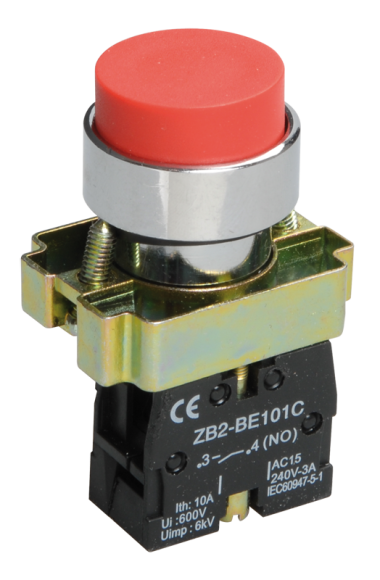 IEK Кнопка управления LAY5-BL41 без подсветки красная 1NO IEK, BBT70-BL-K05