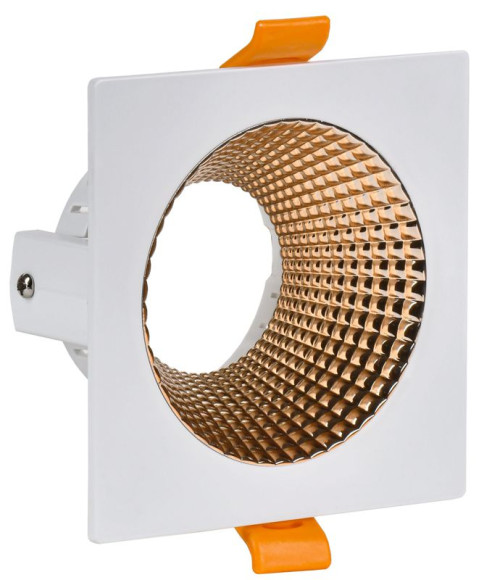IEK LIGHTING Светильник 4110 встраиваемый поворотный под лампу GU10 белый/золото пластик IEK, LT-UVB0-4110-GU10-1-K22