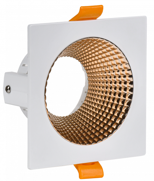 IEK LIGHTING Светильник 4110 встраиваемый поворотный под лампу GU10 белый/золото пластик IEK, LT-UVB0-4110-GU10-1-K22