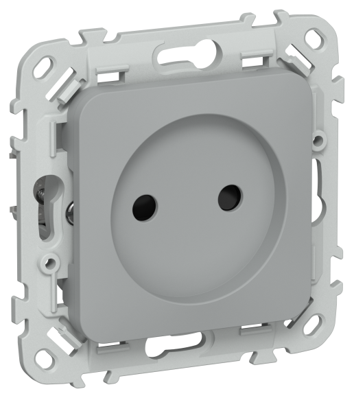 IEK FLITE Розетка без заземления с защитными шторками 10А РСш01-0-ФлС серый IEK, FI-R13-10-K03