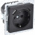 BRITE Розетка 1-местная с заземлением с защитными шторками 16А с USB A+C 18Вт РЮш11-1-БрЧ черный IEK, BR-R14-16-U22-018-K02