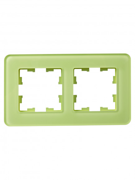 IEK BRITE Рамка 2-местная РУ-2-2-Бр стекло эко грин RE , BR-M22-G-41-K06