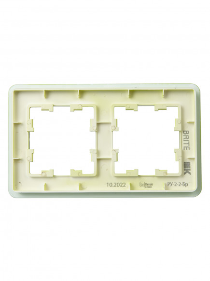 IEK BRITE Рамка 2-местная РУ-2-2-Бр стекло эко грин RE , BR-M22-G-41-K06