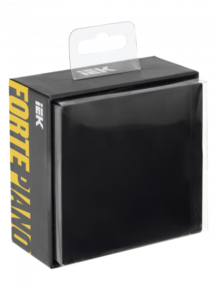 IEK FORTE&PIANO Выключатель 1-клавишный с индикацией 10А FP102 черный , FP-V10-1-10-1-K02