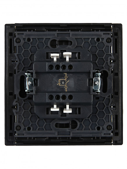 IEK FORTE&PIANO Выключатель 1-клавишный с индикацией 10А FP102 черный , FP-V10-1-10-1-K02