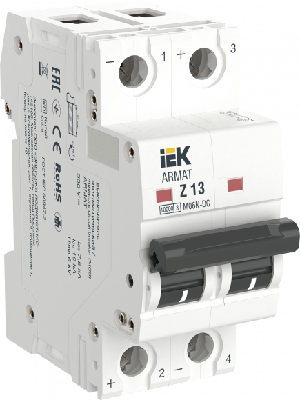 IEK ARMAT Автоматический выключатель M06N-DC 2P Z 13А IEK, AR-M06N-2-Z013DC