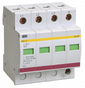 KARAT Ограничитель импульсного перенапряжения ОПС1-B 4P In=30кА Un=400В Im=60кА IEK, MOP20-4-B