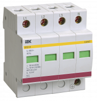 KARAT Ограничитель импульсного перенапряжения ОПС1-B 4P In=30кА Un=400В Im=60кА IEK, MOP20-4-B