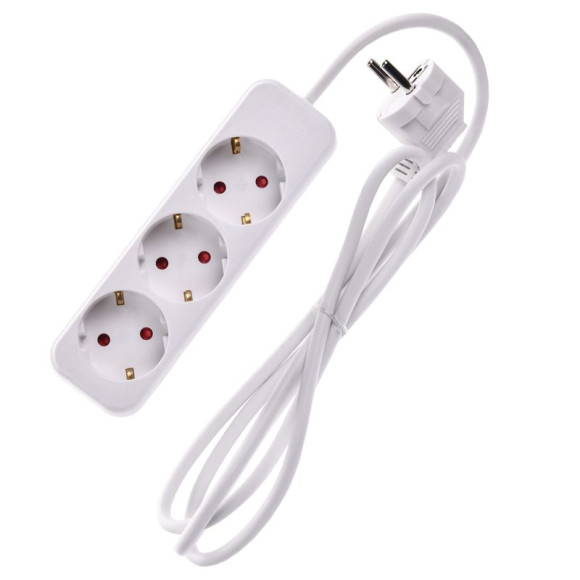 IEK UMA Удлинитель У03К 3 места 2P+PE 1,5м 3х1мм2 10А белый IEK, UM-YP10-16-03-01-ZK-K01