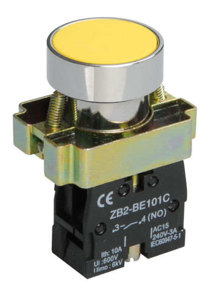 IEK Кнопка управления LAY5-BA51 без подсветки желтая 1NO IEK, BBT60-BA-K05