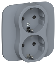 FLITE Розетка 2-местная с заземлением с защитными шторками безвинтовое крепление 16А РСш12-1-А-ФлМ маренго IEK, FI-R24A-16-1-K35