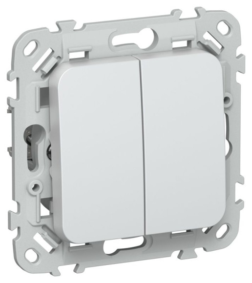IEK FLITE Выключатель 2-клавишный кнопочный 10А ВС12-2-0-ФлЖ жемчуг IEK, FI-V24-0-10-1-K36