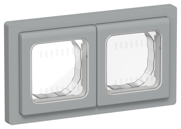 IEK FLITE Рамка 2-местная IP55 Рпро-2-55-ФлС серый IEK, FI-M20-32-55-K03