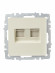 IEK BRITE Розетка двойная RJ11+RJ45 кат.5E РК/Т12-БрКр бежевый , BR-KT20-O-1-K10