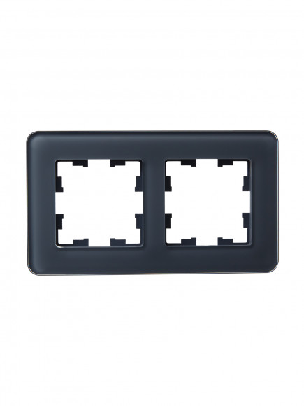 IEK BRITE Рамка 2-местная РУ-2-2-Бр стекло графит RE , BR-M22-G-41-K53