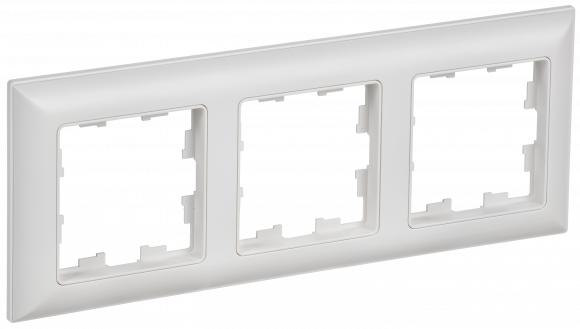 IEK BRITE Рамка 3-местная РУ-3-БрАБ арктический белый/белый , BR-M32-12-K91