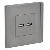 FORTE&PIANO Розетка USB A+A 3,1А FP549 сталь , FP-U21-D31-K46