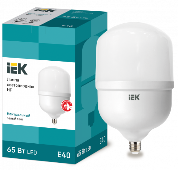 IEK Лампа светодиодная HP 65Вт 230В 4000К E40 IEK, LLE-HP-65-230-40-E40