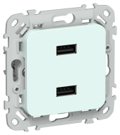 FLITE Розетка USB A+A 3,1А РЮ-2-ФлХЛ холодный лед IEK, FI-U21-D31-K94