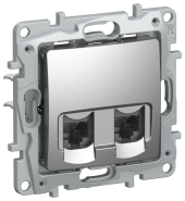 IEKETIKA Розетка компьютерная двойная RJ45 категория 5Е UTP 6724551 алюминий IEK