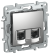 IEK IEKETIKA Розетка компьютерная двойная RJ45 категория 5Е UTP 6724551 алюминий IEK