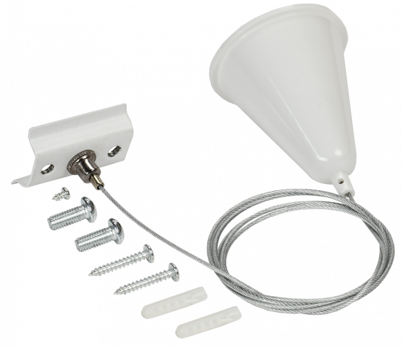 IEK LIGHTING Комплект подвеса для шинопровода с тросом 1,5м белый IEK, LT-SO0D-KPT-D15-K01