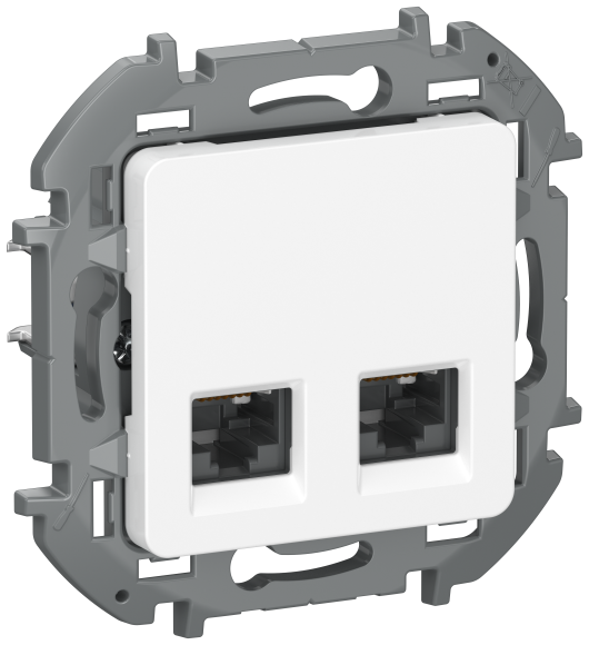 IEK IEKINSPIRIA Розетка компьютерная двойная RJ45 категория 6 UTP 6738401 белый IEK