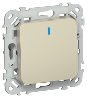 FLITE Выключатель 1-клавишный с индикацией 10А ВС11-1-1-ФлШ шампань IEK, FI-V10-1-10-1-K37