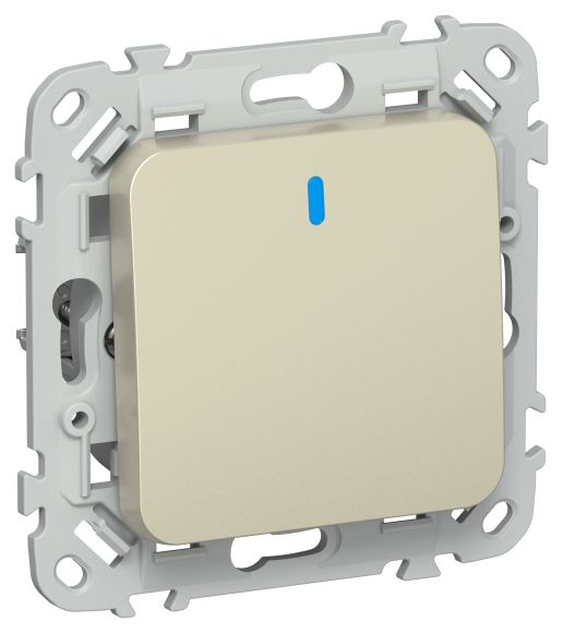 IEK FLITE Выключатель 1-клавишный с индикацией 10А ВС11-1-1-ФлШ шампань IEK, FI-V10-1-10-1-K37