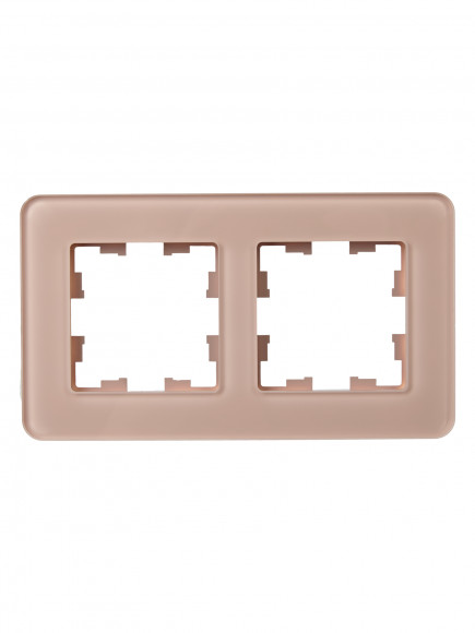 IEK BRITE Рамка 2-местная РУ-2-2-Бр стекло дымчатый RE , BR-M22-G-41-K97